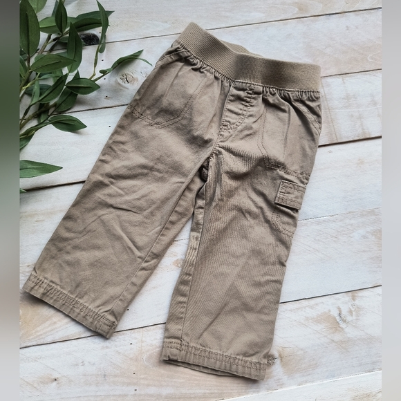 Jumping Beans Baby Boy Khaki Cargo Pants Straight Leg Tan Beige Size 18 Months - Picture 1 of 5